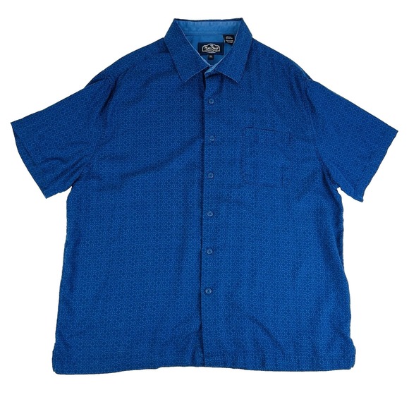Nat Nast Other - Nat Nast Blue w/ Print All Over Silk Cotton S/S Button Down Mens Size‎ XL